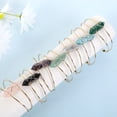 thumbnail image 5 of Nvzi Pulsera de cuentas hecha a mano, pulsera de columna hexagonal de doble punta con piedra cruda natural, pulsera de apertura ajustable tejida a mano (púrpura), 5 of 5