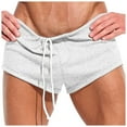 thumbnail image 4 of Glisme Men Shorts Casual Summer New Loose Solid Color Knee-Length Shorts For Hiking Work Casua White, 4 of 4