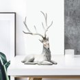 thumbnail image 5 of Creative Reindeer Ornaments, Light Luxury Collectible Modern Resin Deer Decoration, for Shelf Living Room Gifts Furnishings Deer Figurines Sitting Gray, 5 of 9