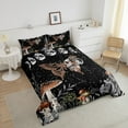 thumbnail image 3 of Erosebridal Skull Skeletone Comforter Set Terracotta Mushroom Butterfly Moth Bedding, Moonlit Constellation Celestial Boho Plants Bedding Comforter Sets Aesthetic Black King Quilt 3Pcs, 3 of 6