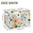 thumbnail image 5 of Yayeee Collapsible Storage Bin with Lid Fabric Closet Decorative Basket with Handles, Green Floral Pattern, 5 of 7