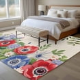 thumbnail image 5 of Independence Day Washable Area Rug 5 x 7 ft Purple Red Poppy Flowers Vintage, Soft Non Slip Rugs Stain Repellent Indoor Felt Carpet for Living Dining Room Bedroom Home Office, 5 of 9