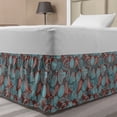 thumbnail image 1 of Ocean Bed Skirt, Deep Sea Creatures Seashell Mollusk Spiral Shellfish Nautilus Pattern, Elastic Bedskirt Dust Ruffle Wrap Around for Bedding Decor, 4 Sizes, Pale Maroon Teal Seafoam, by Ambesonne, 1 of 2