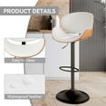 thumbnail image 4 of Bar Stools,Swivel Counter Height Bar Stools for Kitchen Island,Adjustable Bentwood Barstools, PU Leather Upholstered Bar Chair with Back and Footrest for Bar,Dining Room(White 1PCS), 4 of 18