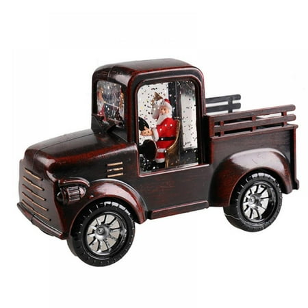 

Retro Car Led Night Light with Santa Claus Pattern Powered by Button Battery Xmas Ornaments Toys