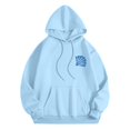 thumbnail image 4 of Xudanell Crew Neck Sweatshirts Women Shell Print Hoodie for Women Cute Hoodies Cute Long Sleeve Graphic Clothes Sky Blue XXXL, 4 of 7