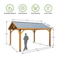 thumbnail image 6 of AECOJOY Wooden Gazebo 14.5x11ft for Outdoor BBQ Grill and Relaxation, Sturdy Brown Permanent Pavilion for Patios, Gardens, and Lawns, 6 of 8