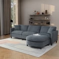 thumbnail image 5 of Modern Fabric Sectional Sofa with Ottoman, Removable Cushions (107.87" x 67.32" x 31.5"), 5 of 23