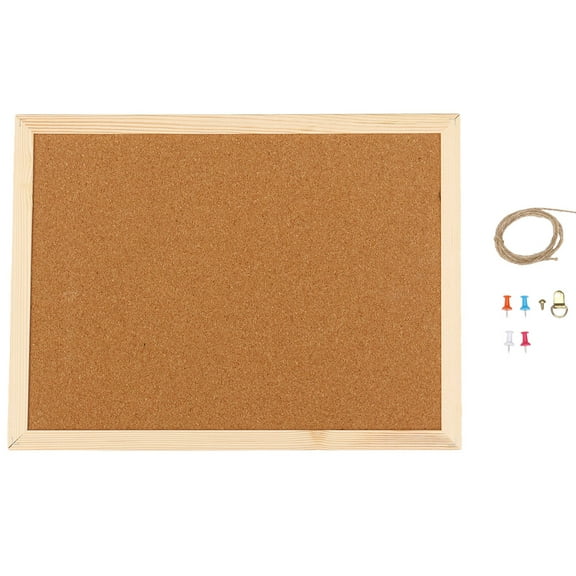 PAMINGONO Premium Wooden Message Board Brown Cork Pin Board for Wall Mounting