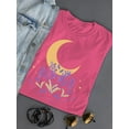 thumbnail image 3 of Flowers And The Moon T-Shirt Women -Smartprints Designs, Female Medium, 3 of 4
