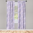 thumbnail image 5 of Ambesonne Geometric Window Curtains, Ornate Spiral Pattern, Each 28" W x 63" L, Lavender Blue and Lilac, 5 of 5