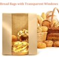thumbnail image 3 of 50 bolsas de papel marrón, Bolsas de pan para pan casero, Bolsas de panadería con ventana frontal para almacenamiento de productos horneados, 50 calcomanías de sellado, 3 of 4