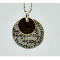 thumbnail image 2 of Inspirational Pendant Two Charm Graffiti Necklace Silver, Rose Gold, 2 of 5