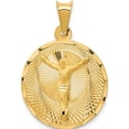 thumbnail image 1 of 14K Yellow Gold Polished D/C Corpus Circle Pendant (29.5 X 20.5) Made In Mexico k5617, 1 of 6