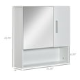 thumbnail image 3 of kleankin Bathroom Mirror Cabinet, Wall Mounted Medicine Cabinet, 3 of 9
