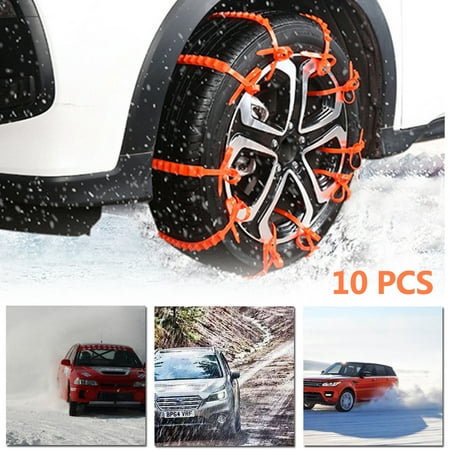 10 x Car SUV Tire Tyre Anti-Skid Chain Anti-Slip Tie Belt Snow Rain Day