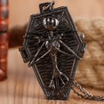 thumbnail image 2 of Steampunk Silver/black The Nightmare Before Christmas Men Women Quartz Analog Pocket Watch Necklace Chain, 2 of 4