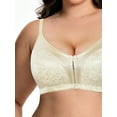 thumbnail image 3 of Deyllo Women Full Coverage Bra Wirefree Comfort Plus Size Bras Light Beige Support Underwire Bras Clothes Size 40D, 3 of 4