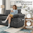 thumbnail image 6 of TiramisuBest 108" Modular Sectional Sofa, Convertible Sleeper Sofa Bed with Pull Out Couch, Corduroy 7 Seats Sectional Couches with Storage Chaise for Living Room Bedroom (Dark Grey), 6 of 7