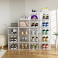 thumbnail image 2 of axGear Shoe Box Stackable Storage Super Clear Transparent Collapsible Display 1 Box, 2 of 8