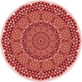 thumbnail image 1 of Ahgly Company Machine Washable Indoor Round Transitional Pastel Pink Area Rugs, 7' Round, 1 of 7