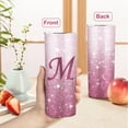 thumbnail image 4 of Initial M Monogrammed Tumblers with Lids and Straws - 20oz Personalized Gifts for Girls, Women, Mom, Teacher, Wedding, Graduation, 4 of 6