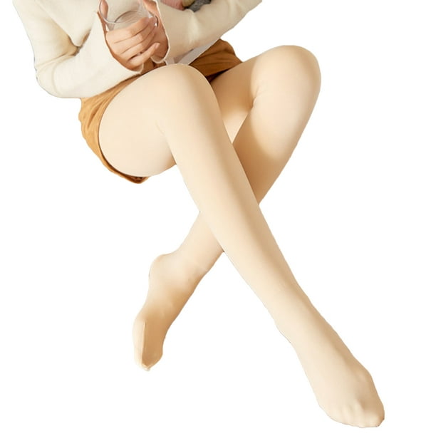 Women's Thick Warm Leggings Autumn-Winter Elastic Slim Pants Thermal  Stretch Leggings Pants (Skin Color, Pantyhose)