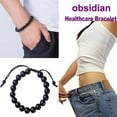 thumbnail image 2 of Fashion Round Obsidian Bracelets Adjustable Black Natural Stone 10mm Bead Yoga Bracelet Healthcare Men Jewelry For Women, 2 of 3
