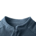 thumbnail image 4 of Gytharion Solid Color Big and Tall Pullover Shirts for Men Buttoned Stand Collar Blouses Casual Long Sleeve Tops, 4 of 7