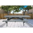 thumbnail image 6 of HomeRoots Gray Solid Wood Outdoor Picnic Table, 6 of 7