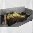 thumbnail image 6 of Letter a Soft Flannel Fleece Blanket, First Letter of Alphabet Old Cinema Inspired Design Image Illustration, Cozy Plush for Indoor and Outdoor Use, 50" x 60", Caramel Yellow Black, by Ambesonne, 6 of 6