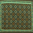 thumbnail image 1 of Ahgly Company Machine Washable Indoor Square Oriental Turquoise Blue Traditional Area Rugs, 8' Square, 1 of 1