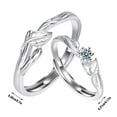 thumbnail image 2 of 1PCS Couple Matching Ring Male Tree Leaves Open Ring Can Adjust The Promise Ring Men And Women A Friendship Ring A Couple Ring Is Suitable For Her And Him How to Size Your Finger for A Ring Rings Cute, 2 of 3