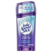 Lady Speed Stick Zero Deodorant Stick, Simply Clean (Pack of 6)