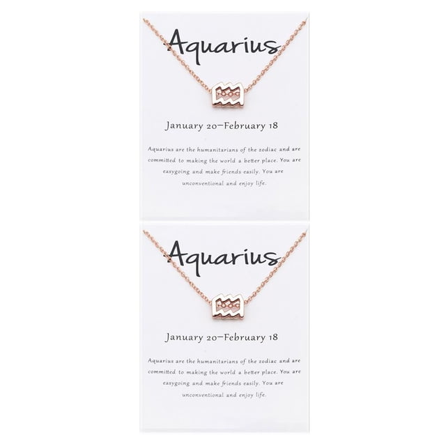 Qarigey Doce signos del zodiaco constelaciones tema símbolo único amistad collar cómodo colgante para amantes Festival regalos oro rosa Type2 NO2