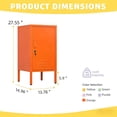 thumbnail image 3 of Table d'Appoint en Métal Verrouillable à une Porte, Table d'Appoint Moderne Minimaliste pour Pièce avec 2 Tablettes Ajustables, Armoire de Rangement Multiple pour Salon et Chambre, Facile à Assembler 27.55"H x 13.78"W x 14.96"D, 3 of 6