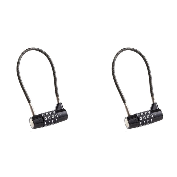2X Cerraduras de Equipaje, Candados de Seguridad para Maletas de 4 Dígitos, Candado de Combinación para Maletas Candado de Viaje con Cable Flexible, Candado para Bicicletas