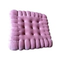 thumbnail image 1 of Cojín cuadrado con forma de galleta, cómodo cojín para asiento de oficina y balcón Violeta, 1 of 8