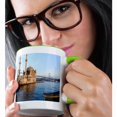 thumbnail image 2 of 3drose, Row Boat, Buyuk Mecidiye Camii, Ortakoy, Istanbul, Turkey-as37 Aka1542 - Ali Kabas, 15oz Two-tone Green Mug, 2 of 6