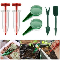 Manss Mini Seed Spreader, Set of 6 Hand Held Garden Plant Seeds Planter, Adjustable Hand Sowing Seeder, Plastic Seed Spreader for Flowers, Vegetables