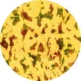 thumbnail image 1 of Ahgly Company Indoor Round Abstract Yellow Modern Area Rugs, 5' Round, 1 of 4
