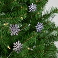 thumbnail image 2 of Northlight 5' x 2" Indigo Blue Snowflake Christmas Garland with Silver Beads Unlit, 2 of 5