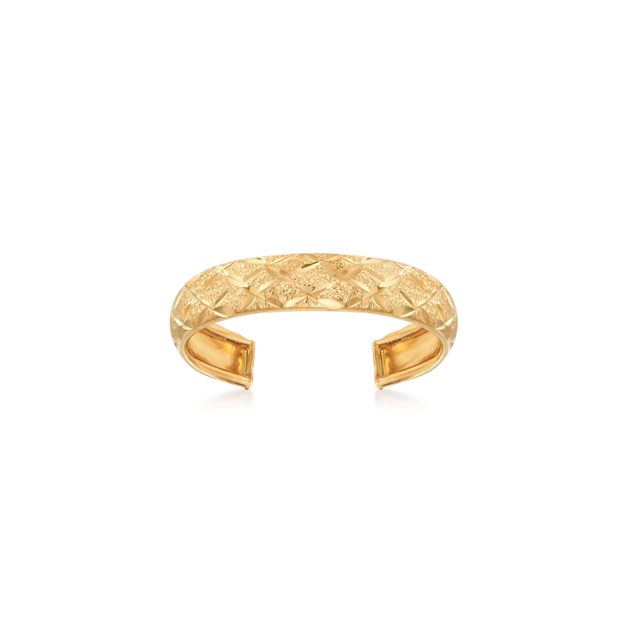 RS Pure by Ross-Simons 14kt Yellow Gold Diamond-Cut Adjustable Toe Ring, Women's, Adult