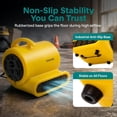 thumbnail image 3 of SereneLife Air Mover Portable Blower – 3-Speed 1000 CFM Air Dryer with Adjustable Tilt & Daisy Chain, Compact Durable Fan for Ventilation, Drying, Home & Garage Use, Yellow, 3 of 5