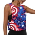 thumbnail image 2 of Yourumao Womens Athletic Tank Tops Flag Print Sleeveless Tops Cut Out Round Neck Workout Tops Lightwieght Patriotic Tees for 4th of July, 2 of 8