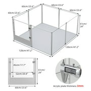 BingoPaw Clear Dog Whelping Box Fence Pet Breed Pen Playpen with Waterproof Pad, 24 H