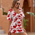 thumbnail image 3 of Red And White Heart Pattern Women's Luxury Party Dress Evening Dresses Ladies Cover Ups, 3 of 6