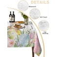 thumbnail image 5 of Easter Rectangle Tablecloth, Spring Rabbit Colorful Eggs Budding Florals Leaf Waterproof & StainResistant Tablecloth, Washable Oil-proof Table Cover for Dining/Party/Wedding/Camping/Buffet 60x120 In, 5 of 9