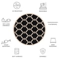 thumbnail image 6 of SAFAVIEH Courtyard Estelle Geometric Indoor/Outdoor Area Rug, 5'3" x 5'3" Round, Black/Beige, 6 of 10