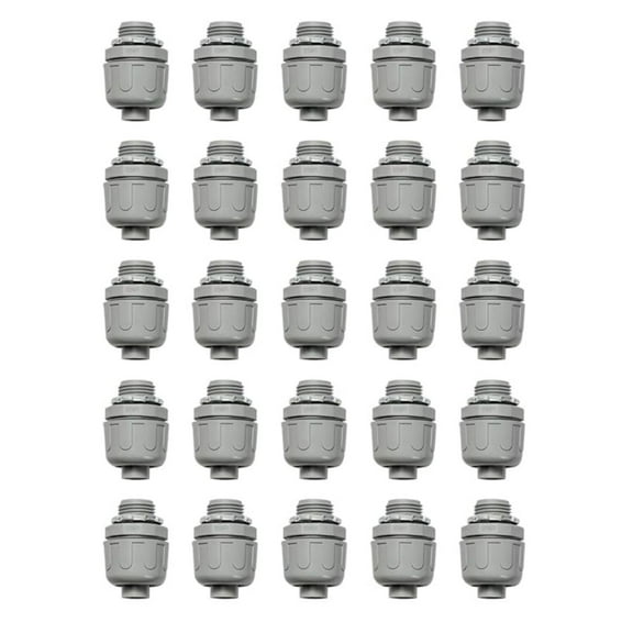 ARCADORA 25 Pcs Liquid Tight Conduit Connector 1/2 Inch PVC Non Metallic for Electrical Wiring Marine Construction HVAC